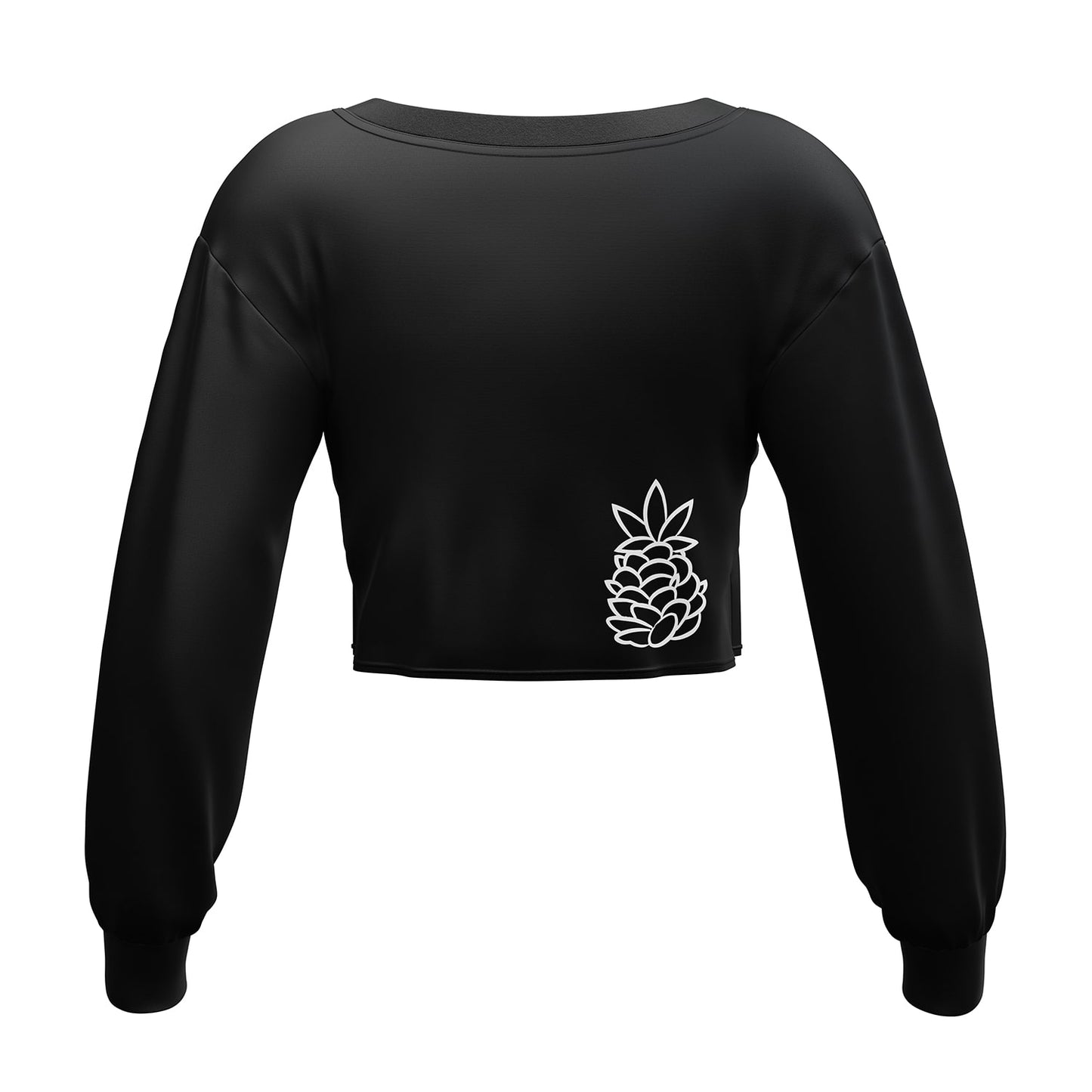 Top corto estilo Piña Soulk en negro, perfecto para un look casual y deportivo, ideal para actividades al aire libre como skate, ciclismo y surf